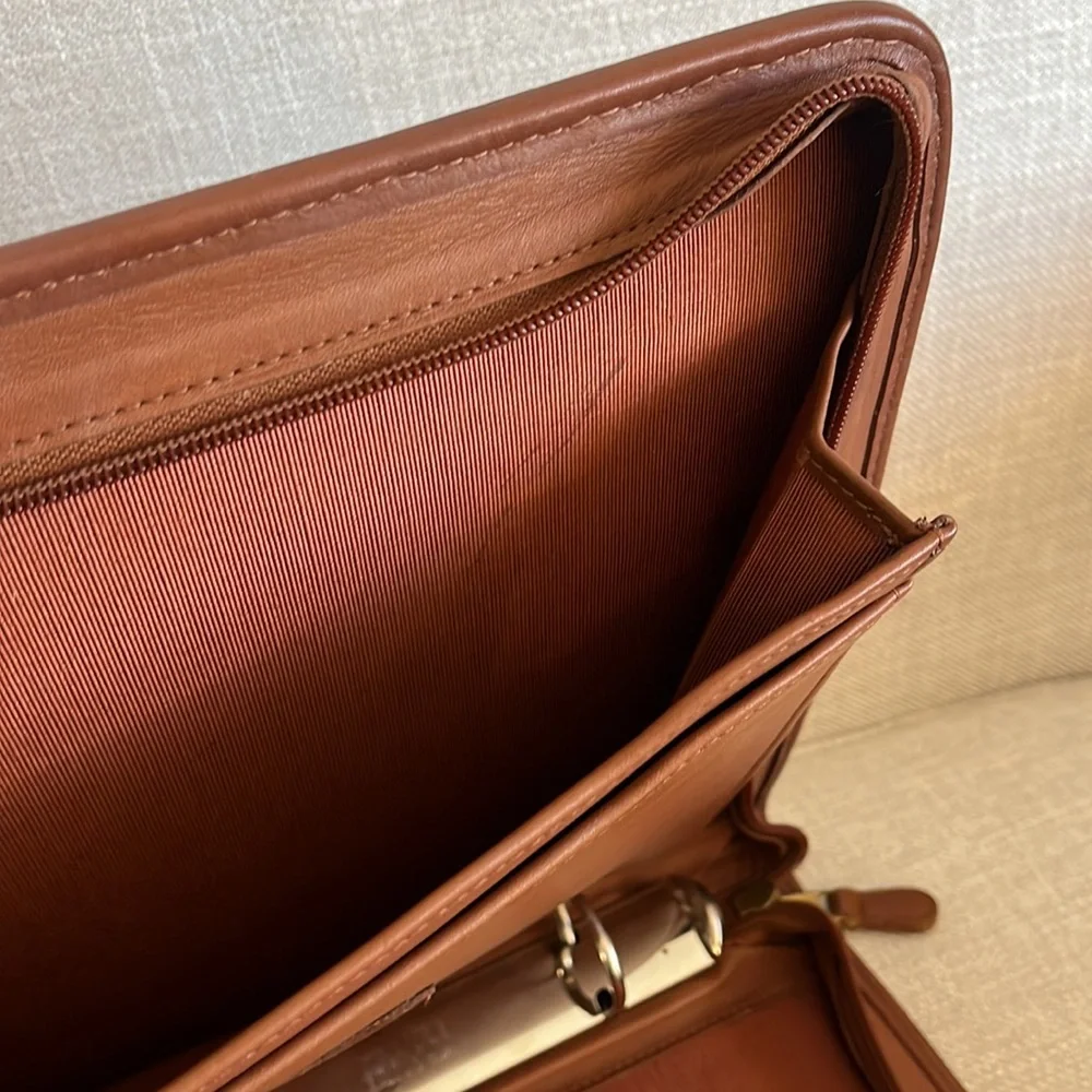 Coach Vintage Brown Leather Large Three Ring Binder Zip Top Handle Folio - Picture 9 of 16